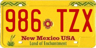 NM license plate 986TZX