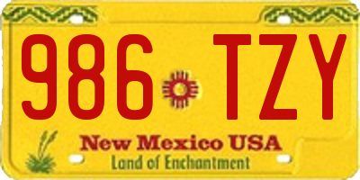 NM license plate 986TZY