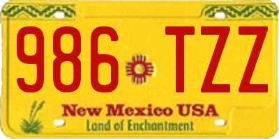 NM license plate 986TZZ