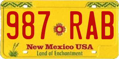 NM license plate 987RAB