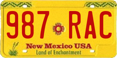 NM license plate 987RAC