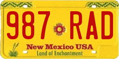 NM license plate 987RAD