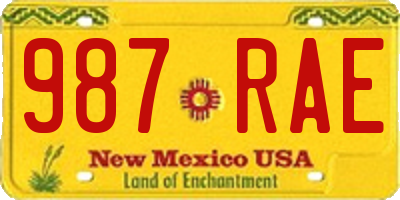 NM license plate 987RAE