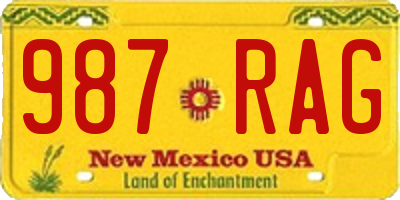 NM license plate 987RAG