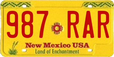 NM license plate 987RAR