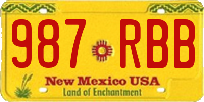 NM license plate 987RBB