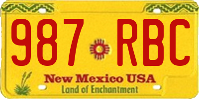 NM license plate 987RBC