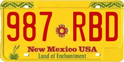 NM license plate 987RBD