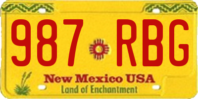 NM license plate 987RBG