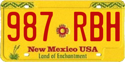 NM license plate 987RBH