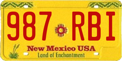 NM license plate 987RBI