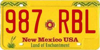 NM license plate 987RBL