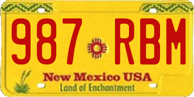 NM license plate 987RBM