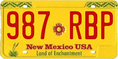 NM license plate 987RBP