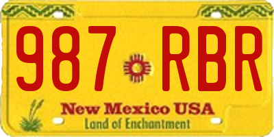 NM license plate 987RBR