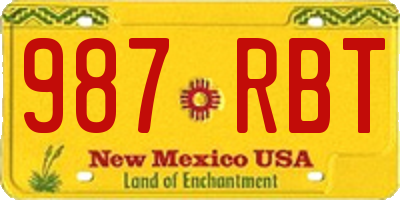 NM license plate 987RBT