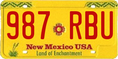 NM license plate 987RBU