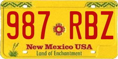 NM license plate 987RBZ