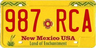 NM license plate 987RCA