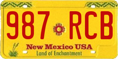NM license plate 987RCB
