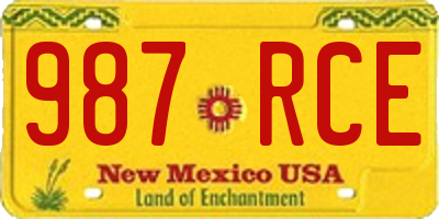 NM license plate 987RCE