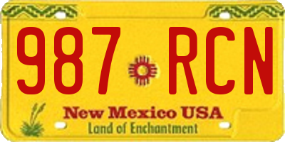 NM license plate 987RCN