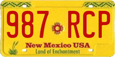 NM license plate 987RCP