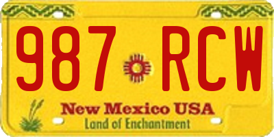 NM license plate 987RCW