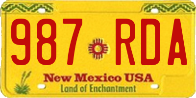 NM license plate 987RDA