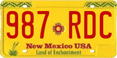 NM license plate 987RDC