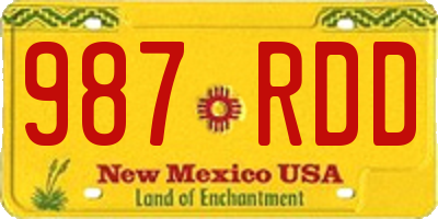 NM license plate 987RDD