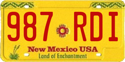 NM license plate 987RDI