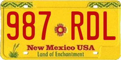 NM license plate 987RDL