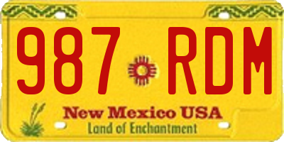 NM license plate 987RDM