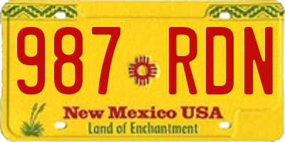 NM license plate 987RDN