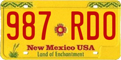 NM license plate 987RDO