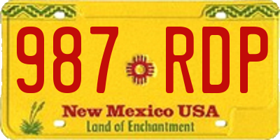 NM license plate 987RDP