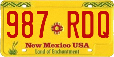 NM license plate 987RDQ
