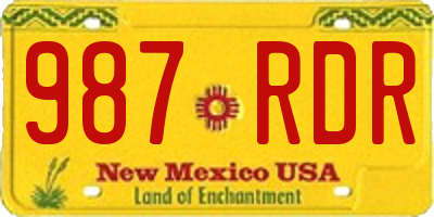 NM license plate 987RDR