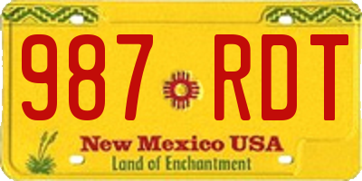 NM license plate 987RDT