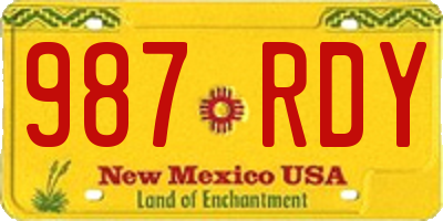 NM license plate 987RDY
