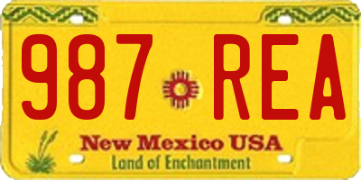NM license plate 987REA