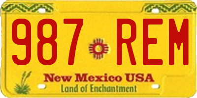 NM license plate 987REM
