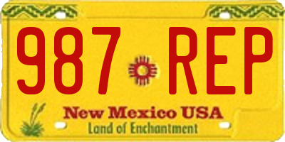 NM license plate 987REP