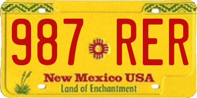 NM license plate 987RER
