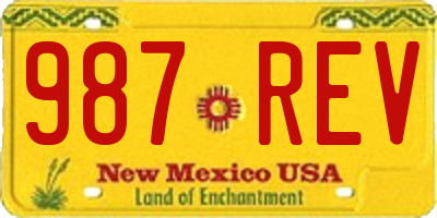 NM license plate 987REV