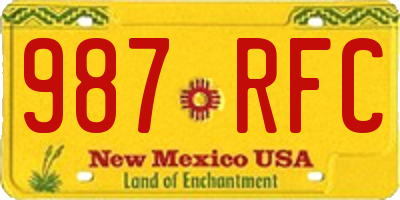 NM license plate 987RFC