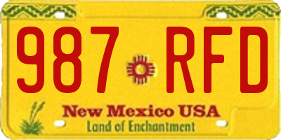 NM license plate 987RFD