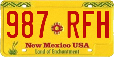 NM license plate 987RFH
