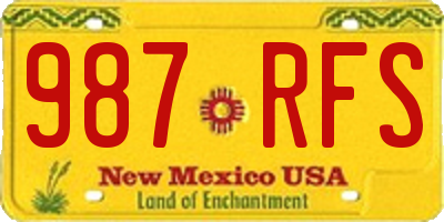 NM license plate 987RFS
